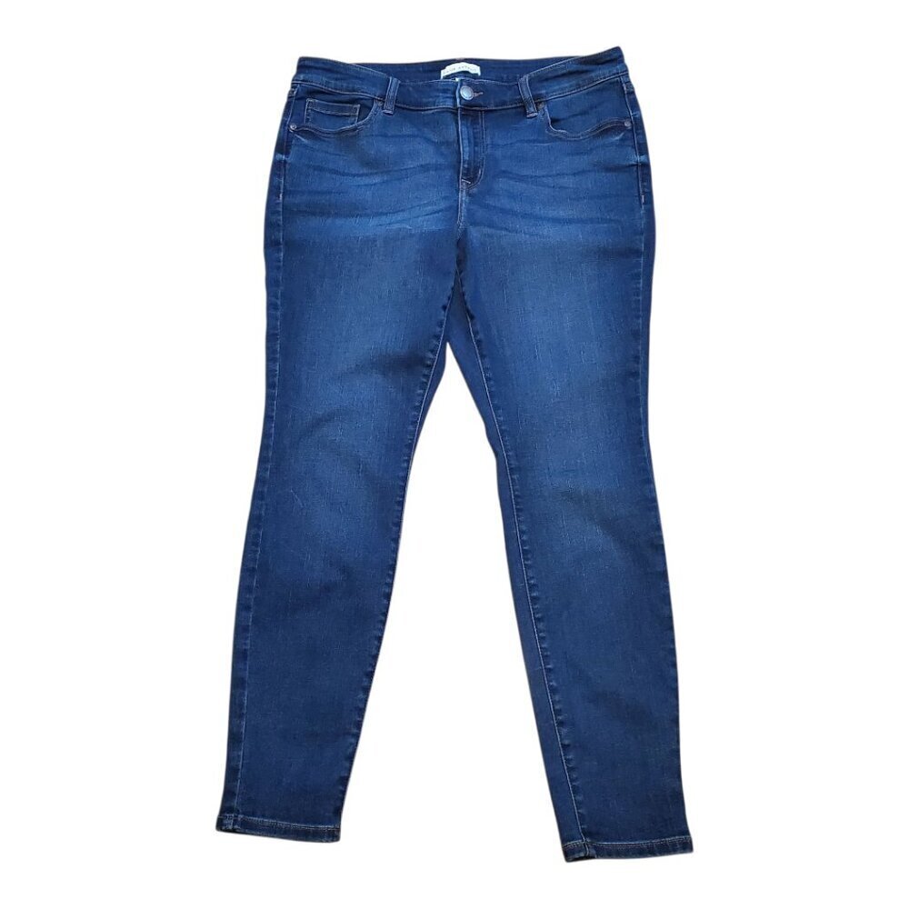 LANE BRYANT Distressed Blue Jeans Signature Fit Mid-rise Skinny Stretch